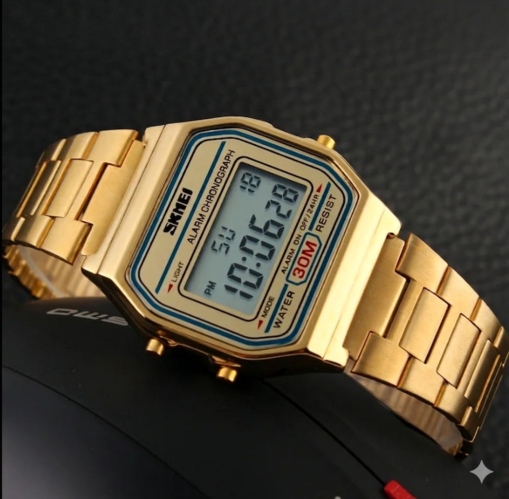 Men's Retro Waterproof Digital Watch • Sleek Thin Strap Electronic Timepiece