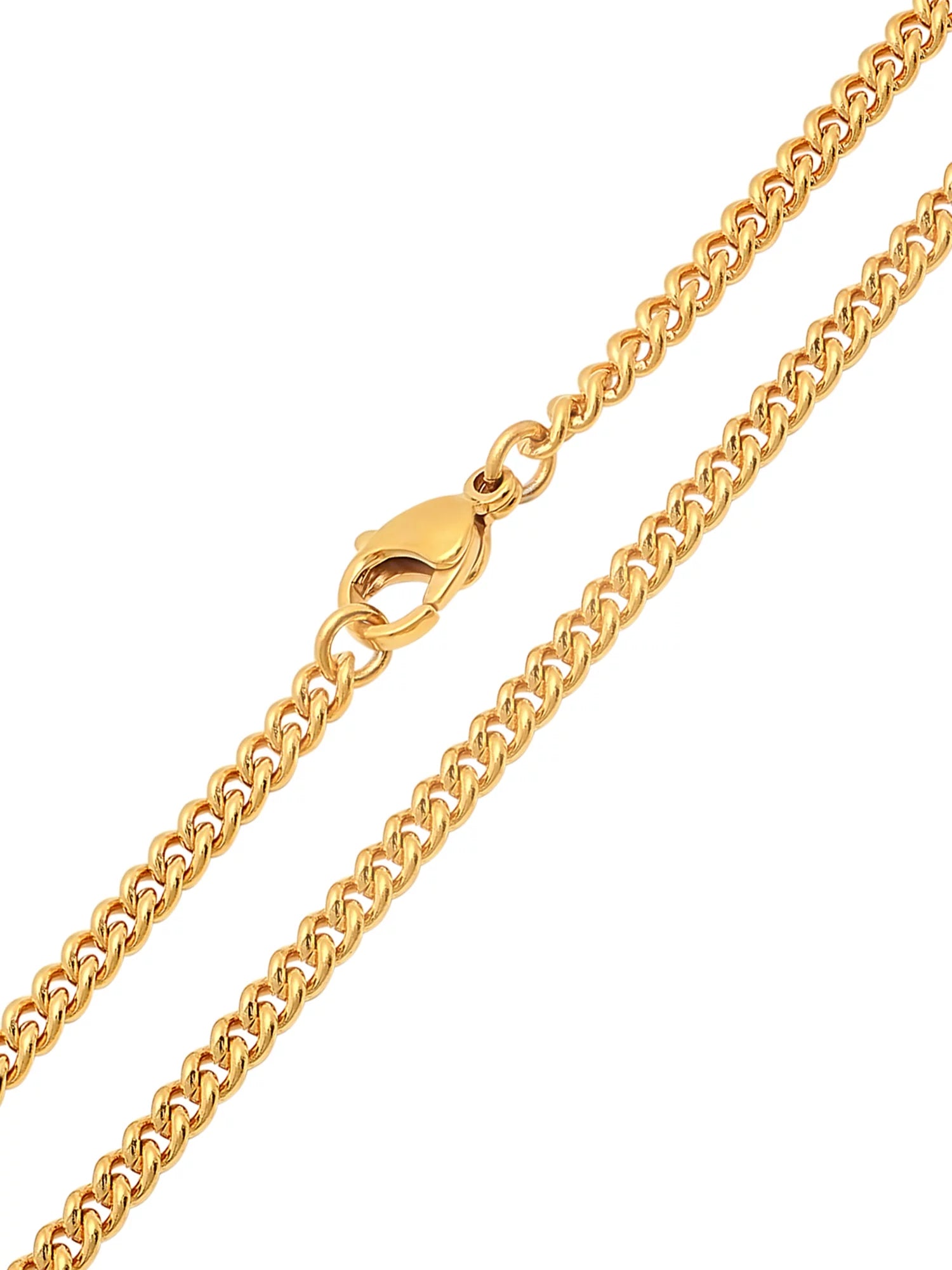 Men's 24-Inch Gold-Tone Stainless Steel Flat Curb Chain Necklace