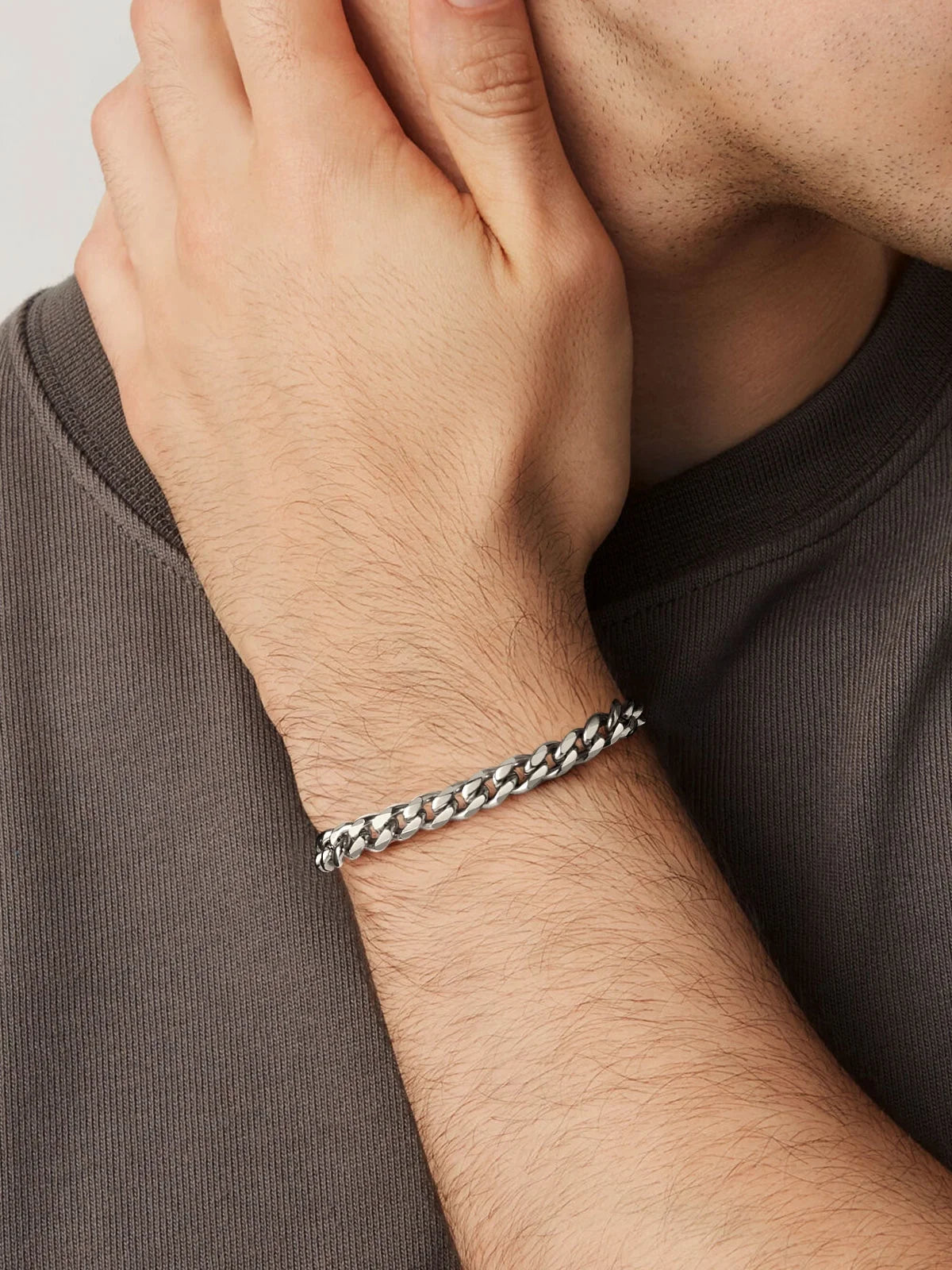 Men's 6MM Cuban Stainless Steel Curb Bracelet - 8.3 Inch Silver Wrist Jewelry for Birthdays, Valentine's Day, and Gifts for Him