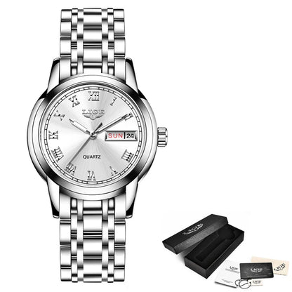 2025 Women's Gold Bracelet Watch - Creative Steel Design, Waterproof Female Timepiece