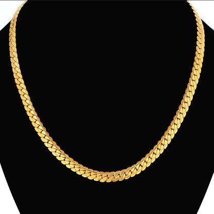 Men's 316L Stainless Steel Silver Snake Chain Necklace - 7MM Wholesale Jewelry for Men