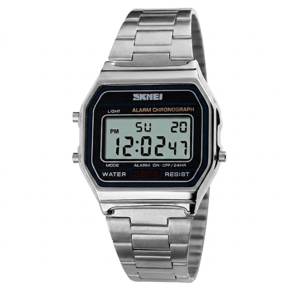 Men's Retro Waterproof Digital Watch • Sleek Thin Strap Electronic Timepiece