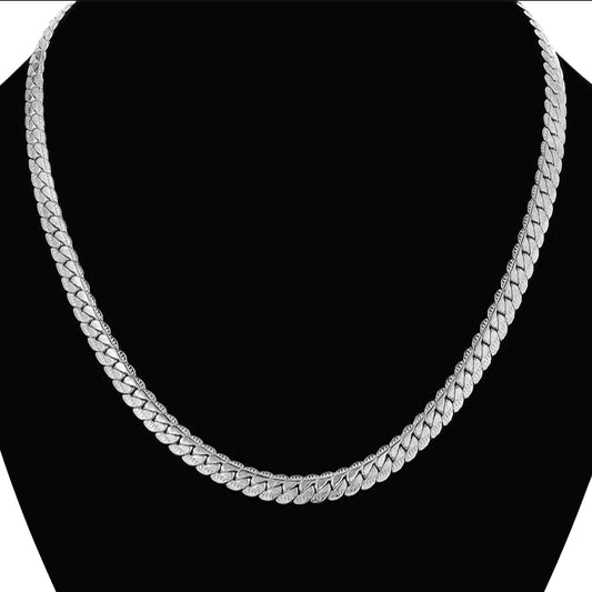 Men's 316L Stainless Steel Silver Snake Chain Necklace - 7MM Wholesale Jewelry for Men