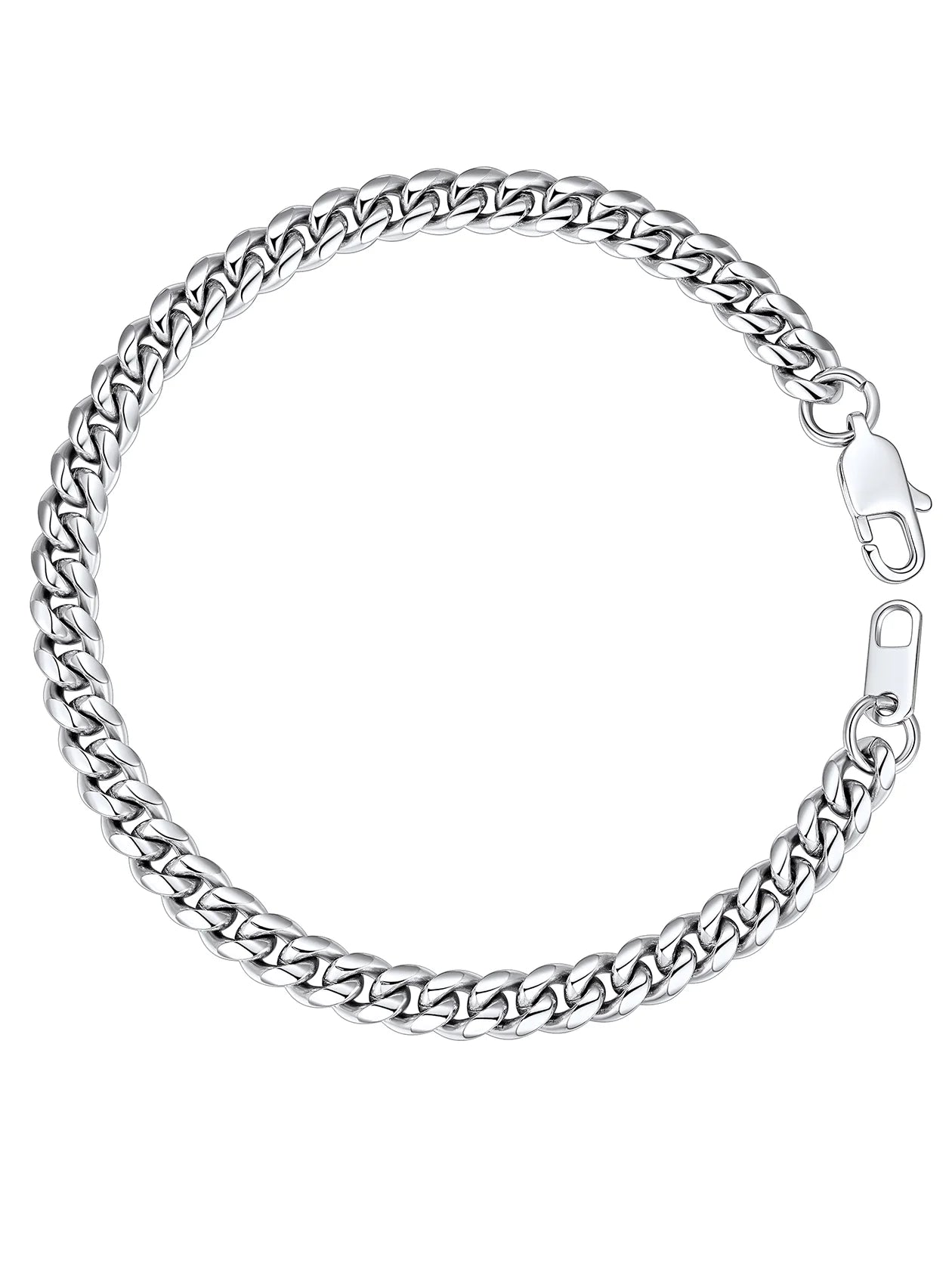 Men's 6MM Cuban Stainless Steel Curb Bracelet - 8.3 Inch Silver Wrist Jewelry for Birthdays, Valentine's Day, and Gifts for Him