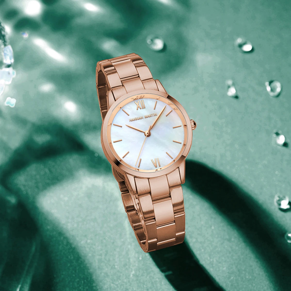 2023 New Japan Quartz Pearl Oyster Jade Stone White Shell Waterproof Women's Classic Stainless Steel Wristwatch