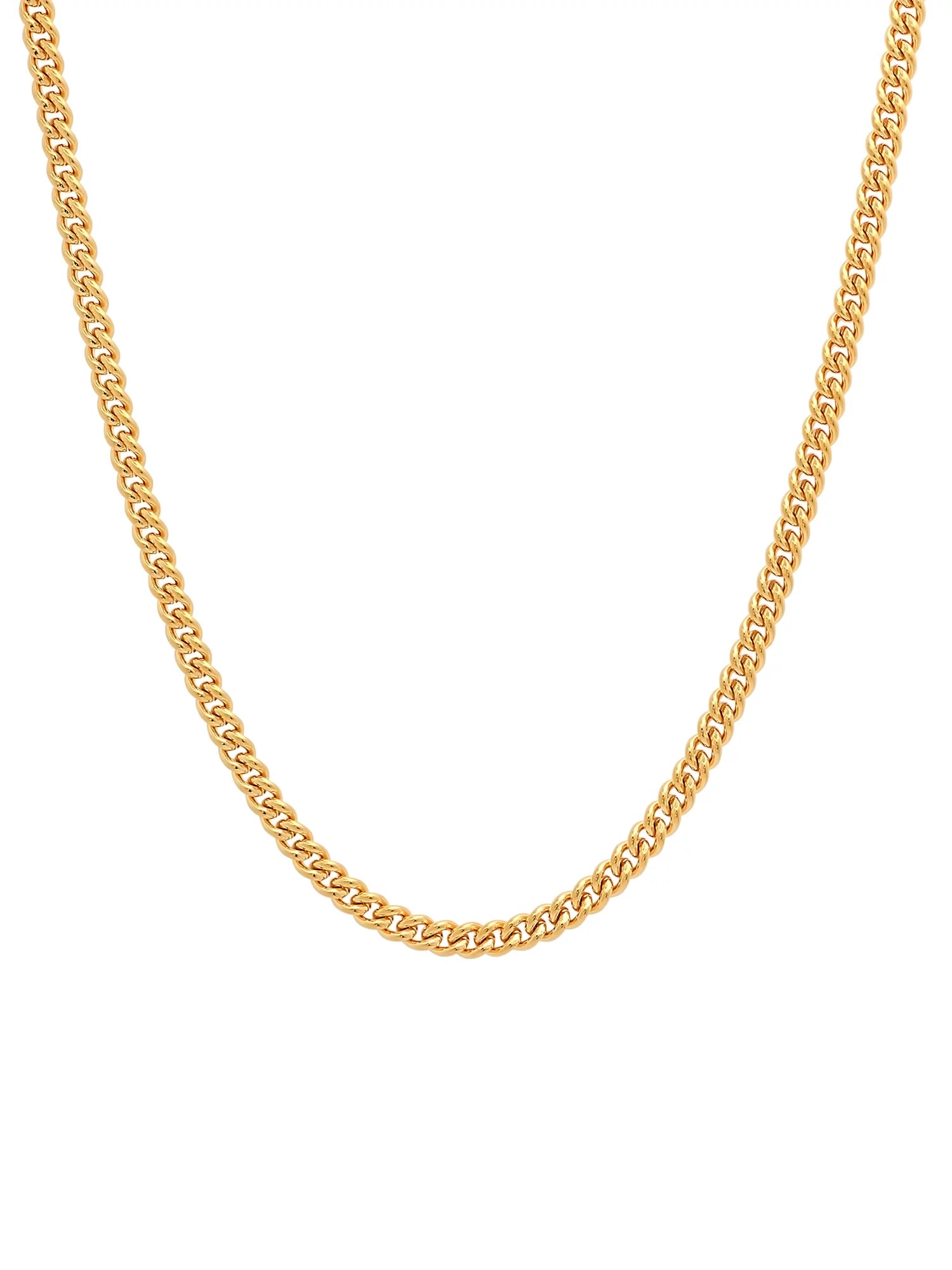 Men's 24-Inch Gold-Tone Stainless Steel Flat Curb Chain Necklace