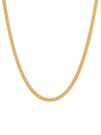 Men's 24-Inch Gold-Tone Stainless Steel Flat Curb Chain Necklace