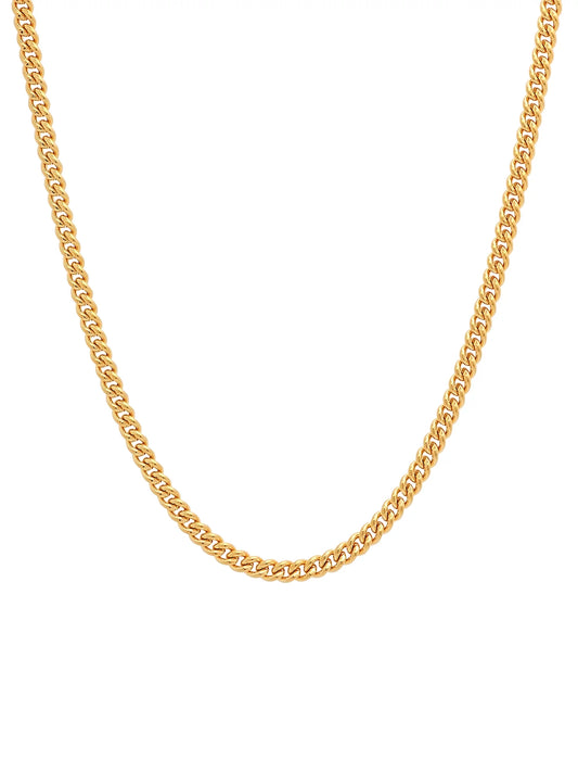 Men's 24-Inch Gold-Tone Stainless Steel Flat Curb Chain Necklace
