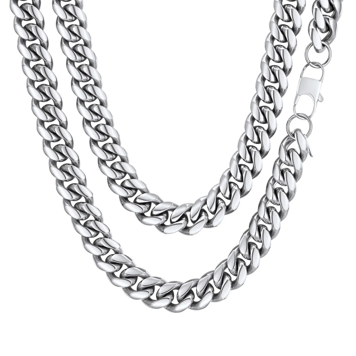 Stainless Steel Curb Cuban Chain Necklace for Men - 20 Inch, 10mm - Ideal Father's Day Gift for Dads and Sons